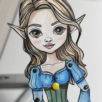 Бумажная подвижная кукла Полли