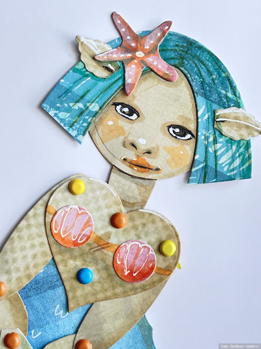 Бумажная русалка — Авторские куклы из дерева (фото 2)