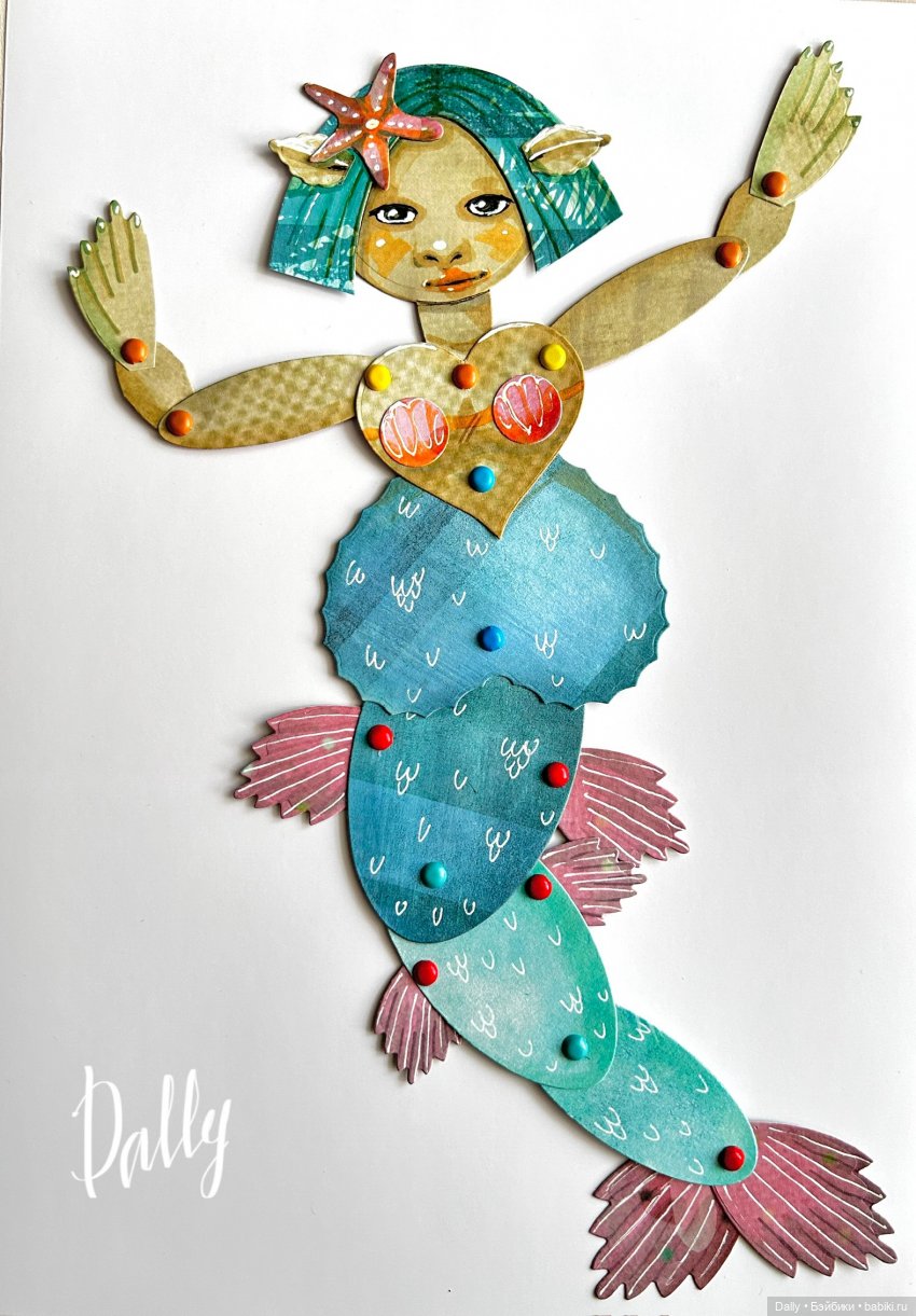 Бумажная русалка — Авторские куклы из дерева (фото 5)
