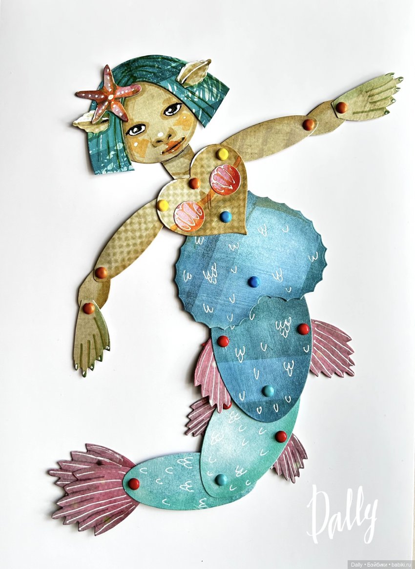 Бумажная русалка — Авторские куклы из дерева (фото 3)