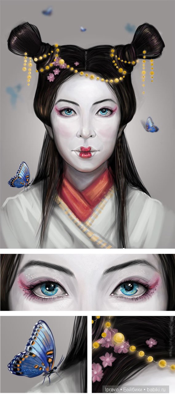 Образ "леди Равен" в куклах. Фарфоровая кукла - японочка RAVEN от Donna RuBert