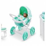 Zuru my mini baby зеленая коляска с малышом