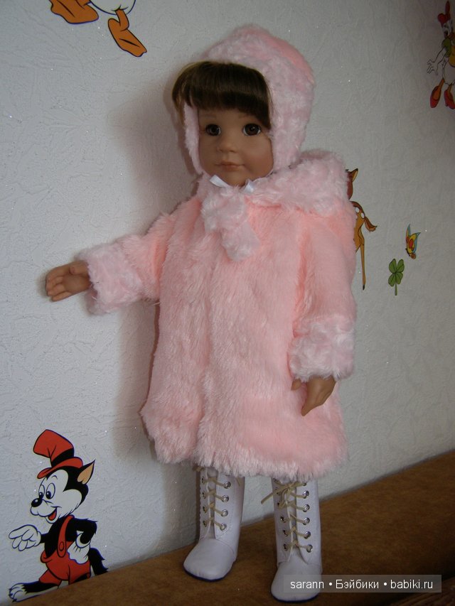 Как мы собирались на прогулку... Кукольная розовая шубка