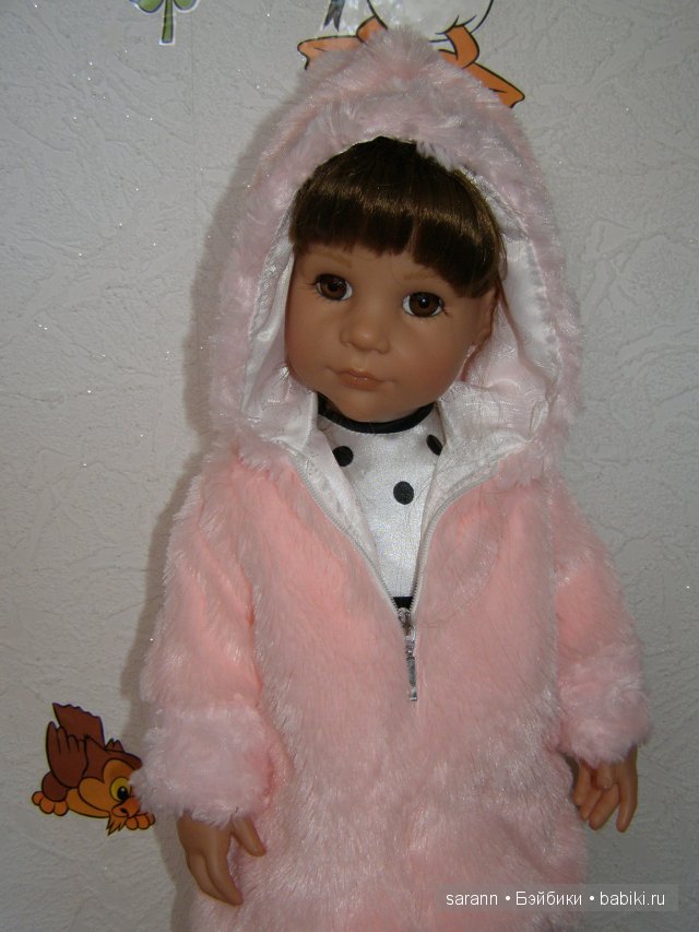 Как мы собирались на прогулку... Кукольная розовая шубка (фото 3)