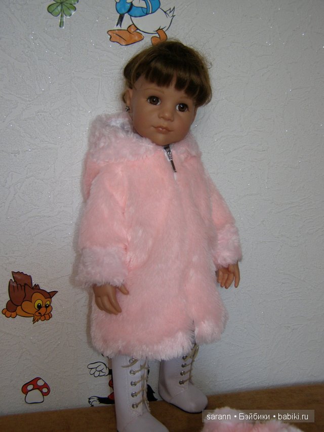 Как мы собирались на прогулку... Кукольная розовая шубка (фото 2)