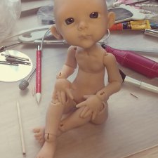 Еще одна креветочка. Процесс работы. Кукла Кондрашовой И.