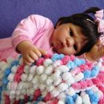 Пледик "помпончик" и куколки