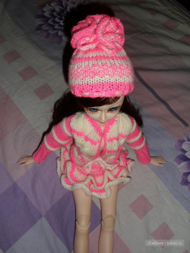 Вязанный комплект для Алексы - "Розовая пантерка" (фото 3)