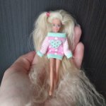 Маленькая Барби с длинными волосами.