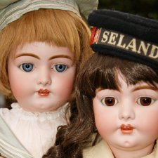 Антикварные куклы Simon & Halbig für Franz Schmidt симпатичные близняшки Флорентин и Северин