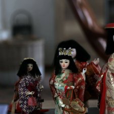 5 MUSCHELKALKPUPPEN JAPAN, 20 JH., JAPANISCHE KABUKI 5 MUSCHELKALKPUPPEN JAPAN, 20 JH., JAPANISCHE KABUKI