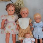 4 винтажные куклы SCHILDKRÖT Ursel, Erika, Christel 56, 50, 40, 13 cm
