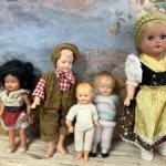 5 Винтажных кукол Sonneberg, ARI рост 25-14 см