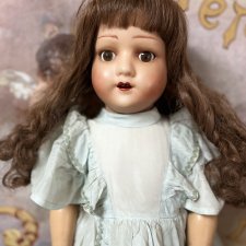 Антикварная кукла из массы EVF/ Ernest Villain in Forchie La Marche Бельгия  69  см