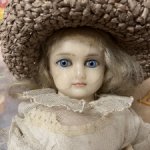 Антикварная восковая куколка рост 43 см