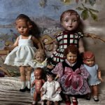 Cет 7 винтажных куколок разных производителей ARI, Minerva рост от 35 до 10 см