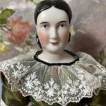 Антикварная кукла China Head Стиль Biedermeier рост 42 см