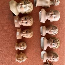 11 бюстиков реплик антикварных кукол фарфор/ Бюстики Schildköte