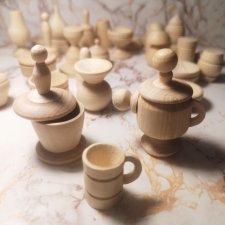 Деревянная посуда для кукол