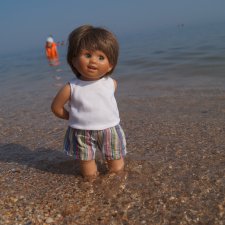 Лето 2017. Азовское море, ст. Голубицкая. Вихтель Руди и Кьюпи Ёлочка на отдыхе