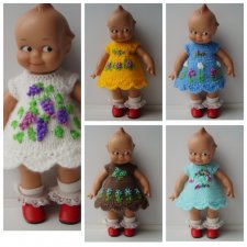 Радужные платьица с вышивкой на Kewpie dolls, Кьюпи ростом 19-22 см, новая партия Радужные платьица с вышивкой на Kewpie dolls, Кьюпи ростом 19-22 см, новая партия