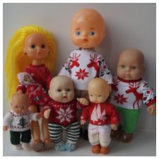 Первая январская выписка, в кругу большой и дружной семьи Жени и Антона. Женечку перепрошила, Антону восстановила цвет пластика и роспись лица. Всем созданы новогодние наряды