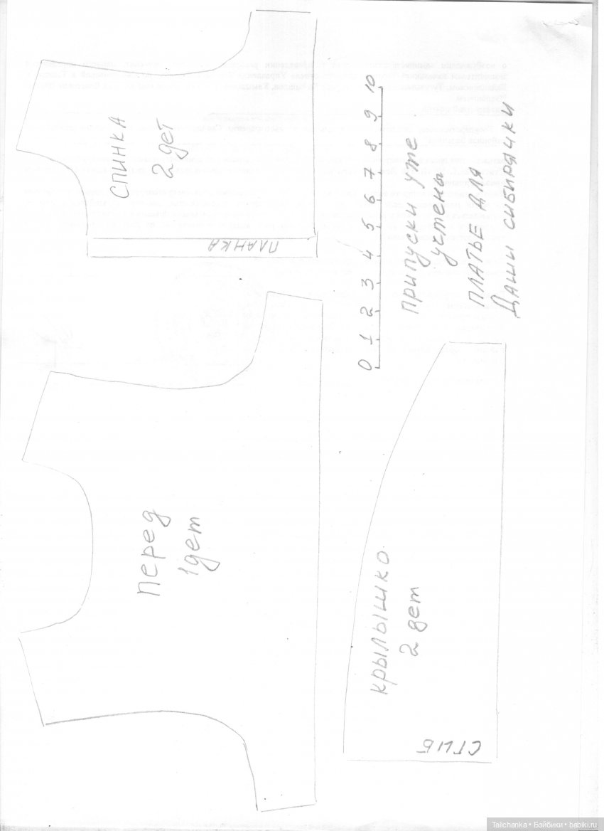 Выкройка платьица для Даши сибигрушка