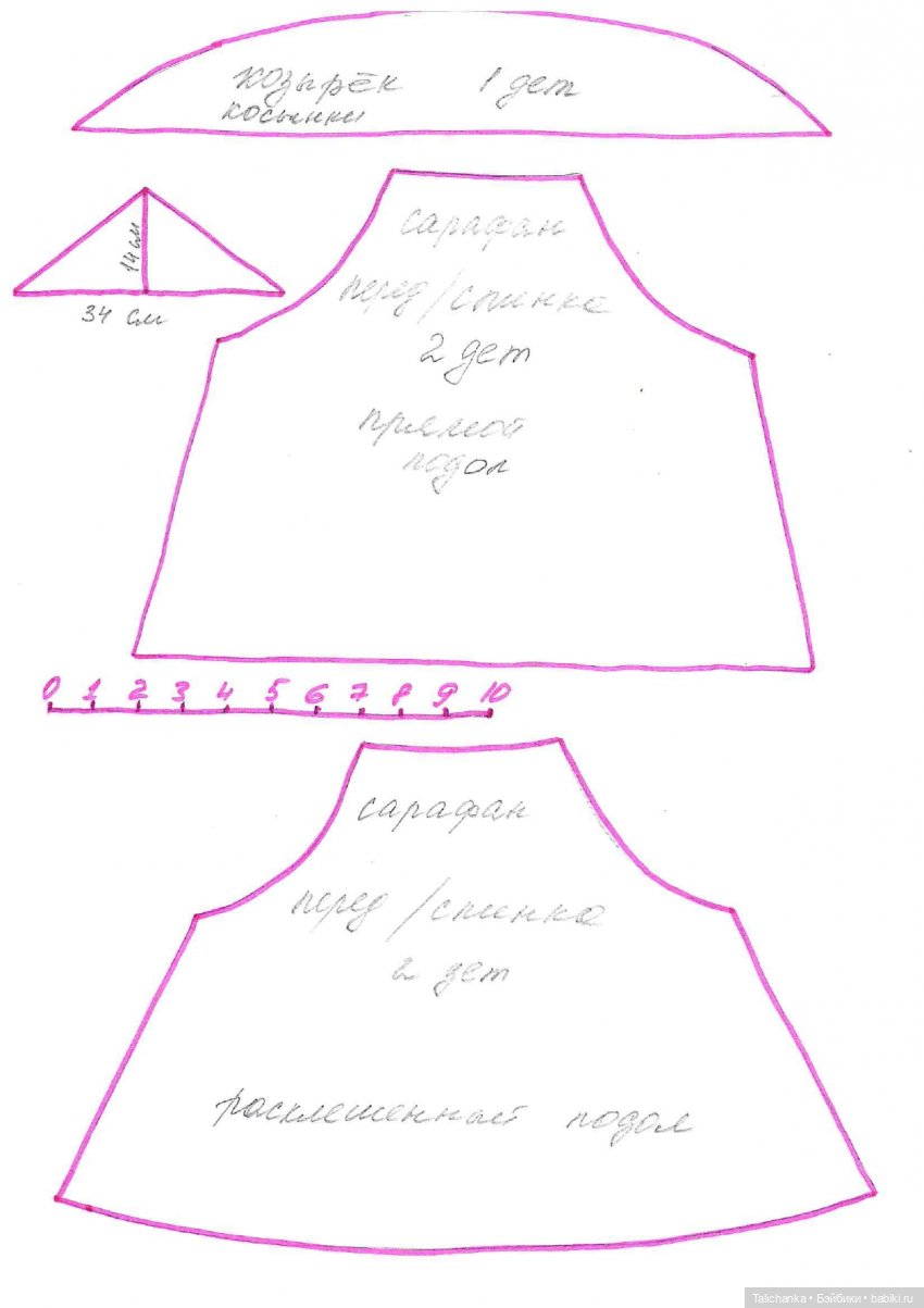 Выкройка сарафанчика для Машеньки ф-ка Луч, г. Ярославль (фото 8)