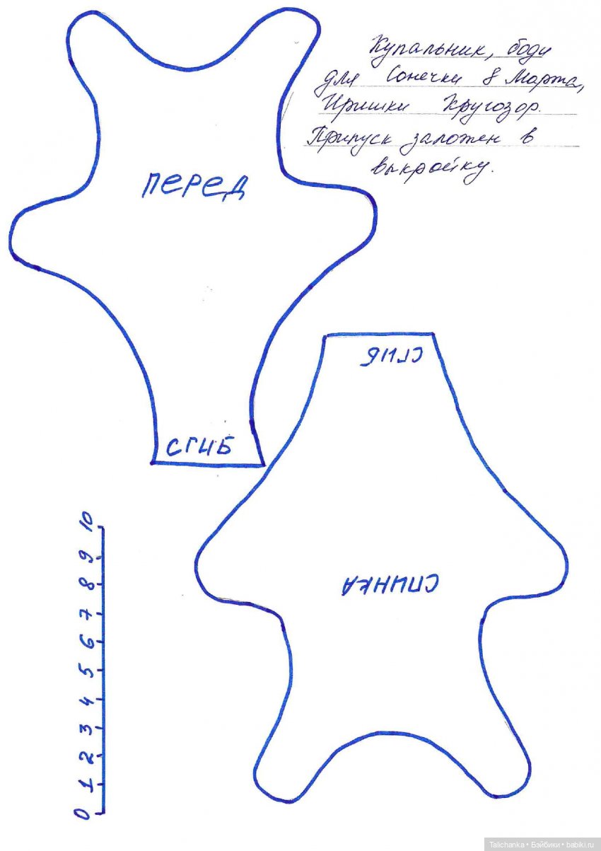 Выкройка купальничка для Сони 8 Марта, Иришки/Танюшки Кругозор