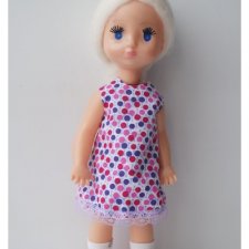 Выкройка платьица А-силует для Веты АСКИМ ростом 25 cм