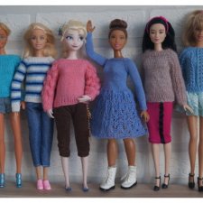 Свитера для Барби. Осваиваю микровязание - платье из швейных ниток