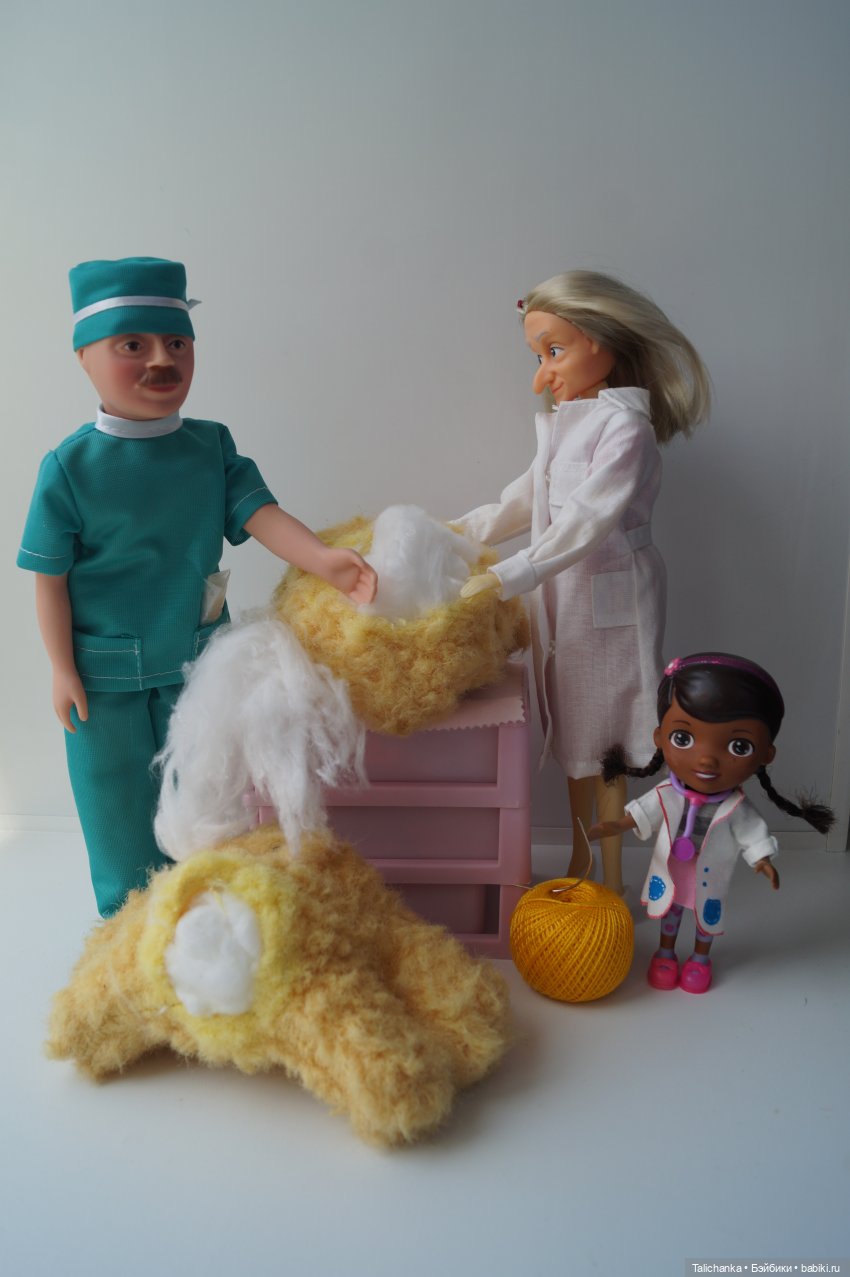 Третья майская выписка. Доктор Плюшева лечит плюшевую игрушку. Восстановление былой красоты малышки Сонечки. Возвращаем