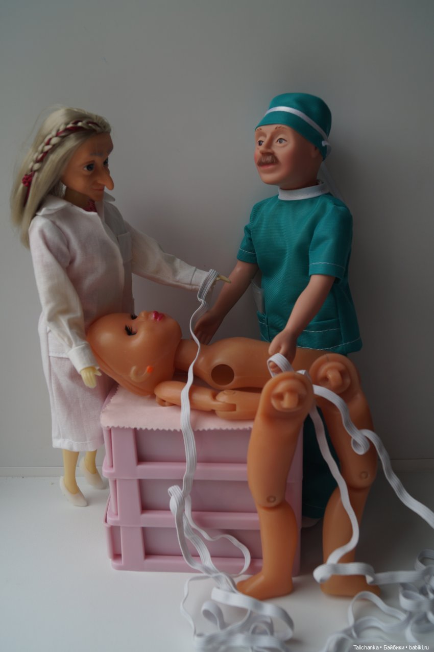 Первая выписка июня. Полная прошивка шарнирочки. Доктор Плюшева работает с мягкими пациентами. Перетяжка резинок.