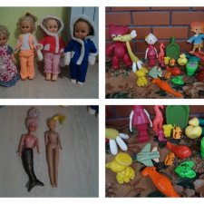 Два пакета с куклами и игрушками