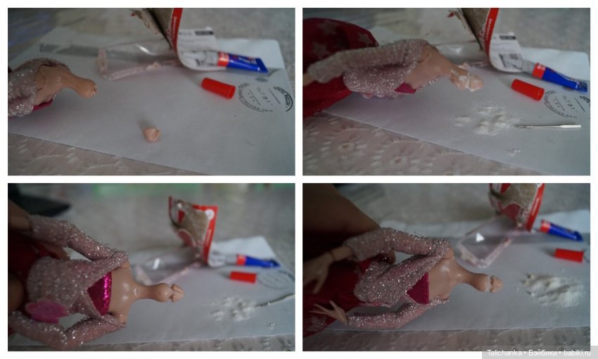 Четвёртая выписка ноября Срезана часть шеи - используем пластиковую бутылку Клеим перелом шейного крепления Перетяжка