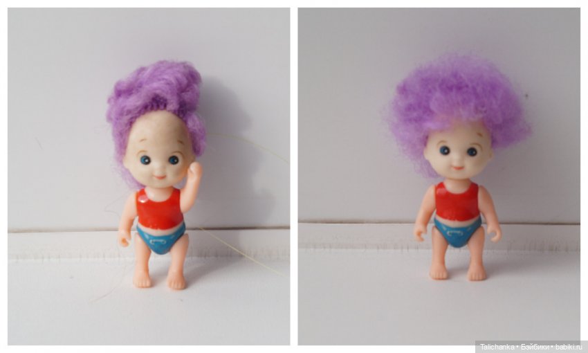 Вторая выписка марта. Как убрать следы горячего пистолета с куклы. Восстанавливаем волосы. Перетяжка пупсика и собачки