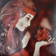 Девушка с розой в первый весенний день