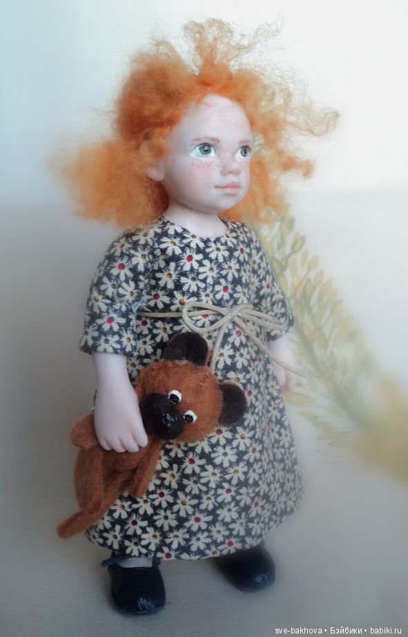 Ёлочная игрушка Девочка — Лепка авторских кукол: полимерная глина