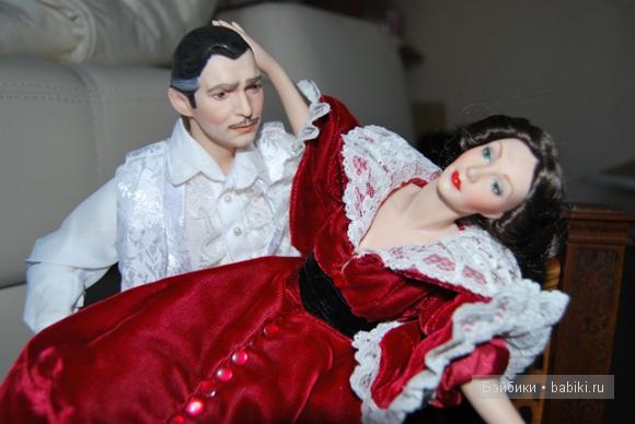 Franklin Mint Скарлетт и Ретт-самая красивая история любви...Коллекционные фарфоровые куклы