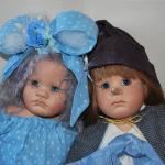 Пиноккио и Девочка с Голубыми Волосами, редчайшие фарфоровые куклы от Linda Valentino