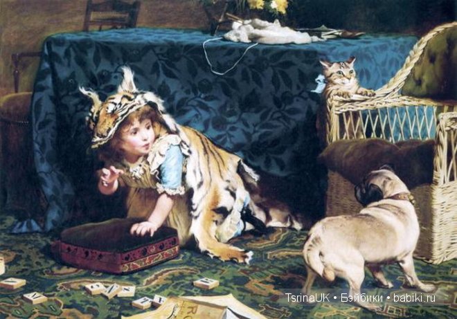 Дети и собаки английского живописца Чарльза Бартона Барбера