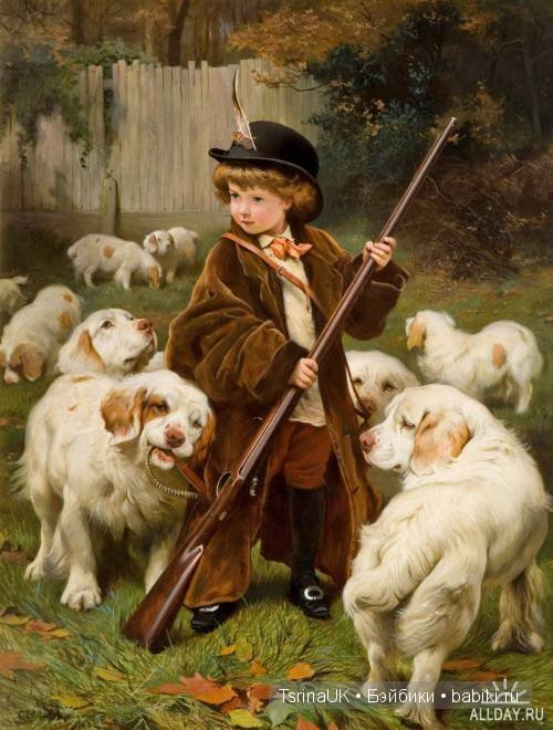 Дети и собаки английского живописца Чарльза Бартона Барбера