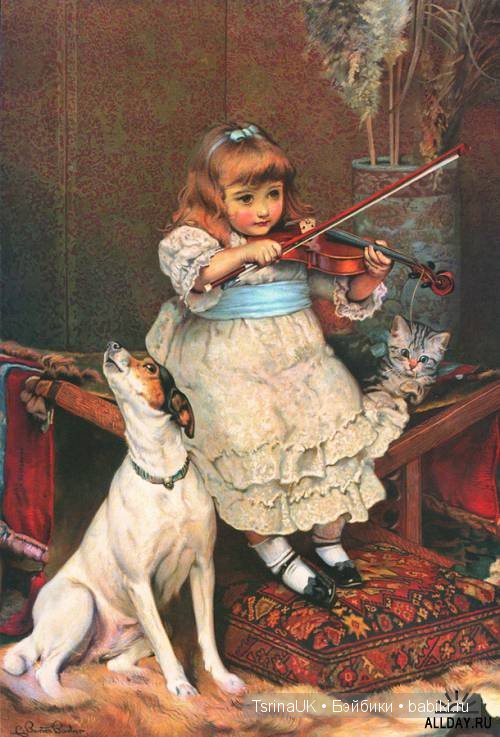 Дети и собаки английского живописца Чарльза Бартона Барбера