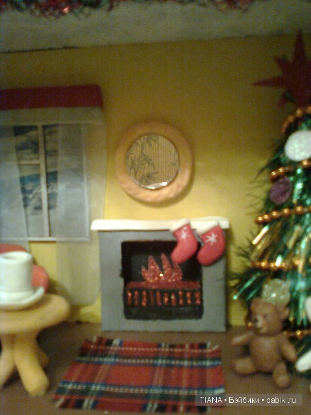 Новогодняя поделка - кукольный домик (фото 5)