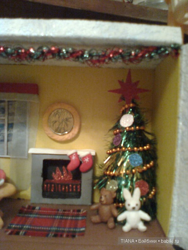 Новогодняя поделка - кукольный домик (фото 4)