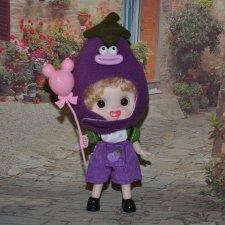 Кукла малыш - баклажанчик