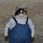 Толстый котик в очках A