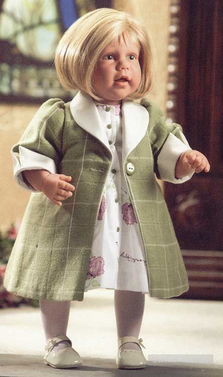 промка Poppies &amp; Plaid Blonde Hair and Green eyes   Honey Lamb Face   Toddler Full SL Ltd ed. 500   Artist Reva Schick