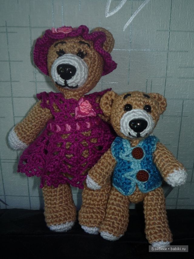 Мама и малыш - игрушки вязанные крючком (фото 7)