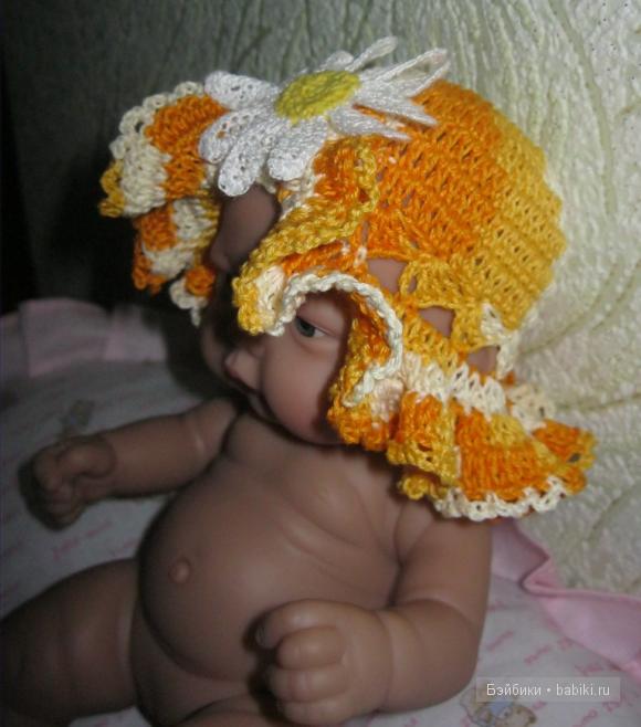 Шляпка "Ромашка" - одежка для пупса своими руками (фото 5)
